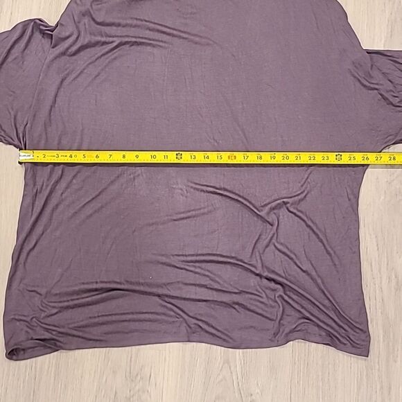 Tienda Ho Lagenlook Purple Bat Wing Sleeve Cowl Neck Top fall oversized tunic - Picture 7 of 8